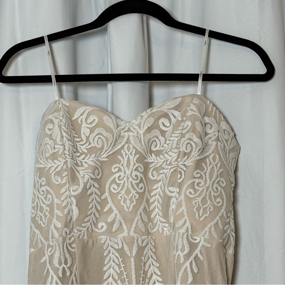 Lulus Elegant Moves Strapless Embroidered Mesh Mini Dress NWT Large - Picture 6 of 15